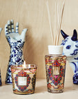 Baobab Mexico My First Baobab scented candle and diffuser with Latin-inspired design beside blue ceramic decor, Spacio India