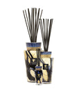 Set of three Baobab Stones Lazuli Mini Totem Diffusers, exquisite blue and gold glass accents, luxury home fragrance by Baobab at Spacio India.