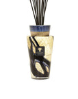 Close-up of Baobab Stones Lazuli Diffuser Totem 2L showcasing intricate gold and blue marbled glass patterns, exclusively at Spacio India.