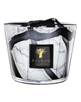 Baobab Stones Marble Candle Max 10 with black and white marbled glass exterior, available at Spacio India luxury decor stores