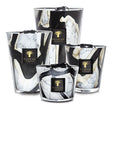 Full range of Baobab Stones Marble Candle Max 24 sizes in luxury marbled glass, featuring a unique blend of leather, rose, and plum — from the Baobab Collection, available at Spacio India.