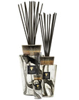 Baobab Stones Marble Diffuser Totem 2L set of three luxurious glass diffusers displaying striking marble textures, available at Spacio India retail stores and online.