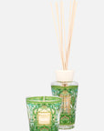 Scented candle and reed diffuser in Tomorrowland collection by Baobab with nature-inspired art nouveau print, Spacio India exclusive
