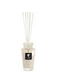 Baobab White Pearl Diffuser Totem 250ml featuring elegant white musk and freesia fragrance, encased in luxurious patterned glass, available at Spacio India retail and online store.