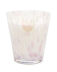 Close-up of Baobab White Pearls scented candle in elegant marbled glass, designed with delicate femininity and floral fragrance, sold at Spacio India.