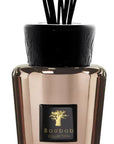 Close-up of Baobab Cyprium Diffuser 500ml showing the luxurious copper-tinted glass and embossed black stopper, a premium home fragrance diffuser by Baobab Collection at Spacio India.