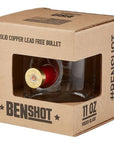 Benshot 11 oz rocks glass packaging with clear window