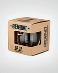 15 oz wine glass in a Benshot branded box on a white background