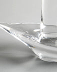 Detailed view of the base of Duccio Di Segna Big Transparent Sailing Boat in crystal – exquisite craftsmanship available at Spacio India. Perfect for collectors and luxury gift options.