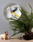 Clock Haoshi Sparrow Round Yellow Gray Spacio India