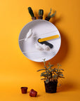 Clock Haoshi Sparrow Round Yellow Gray Spacio India