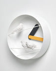 Clock Haoshi Sparrow Round Yellow Gray Spacio India