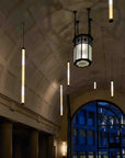 Multiple In the tube vertical lights in a passage