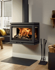 Vidar Triple medium wall wood burning fireplace by Dru available at Spacio in India.