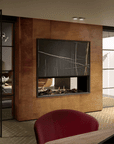 Metro 130XT tunnel indoor gas linear fireplace by Dru available at Spacio in India
