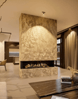 Holographic fireplace in an modern apartment