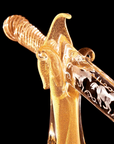 Sword 3 Horses Califfo Gold with Holder