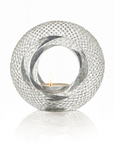 Decorative crystal candle holder with a diamond cut on a white background