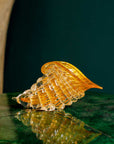 Amber and gold crystal cornucopia sculpture by Duccio Di Segna, luxury decor art object available at Spacio India