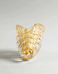 Front view of gold-tinted crystal cornucopia by Duccio Di Segna, collectible decor from Spacio India