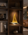 Sailing Boat Medium Transparent Gold
