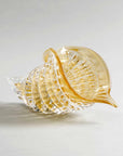 Right-angled view of crystal Cornucopia with golden highlights, Duccio Di Segna luxury art object, retailing at Spacio India