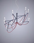 Modern chandelier on a gray background