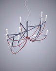 Modern chandelier on a gray background