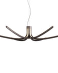 Modern pendant light with five arms on a white background