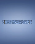 Decorative ceramic wall lamp with wavy pattern on a blue background