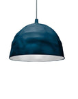 Blue pendant light on a white background