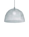 Silver pendant light on a white background