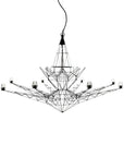 Geometric chandelier with black lines on a white background from Foscarini available at Spacio retail stores in Mumbai & Kolkata.