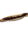 Detailed view of Gardeco Bronze Folha Bananeira Small Leaf Glass Platter’s organic texture, luxury decor piece from Spacio India.