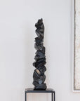 Close-up of the base and material texture of the Gardeco Cornelius Vandeputte Storm Sculpture GA297, showing luxury craftsmanship offered by Spacio India.