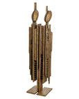 Luxta bronze sculpture by gardeco of two stylized figures on a white background