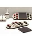 Giobagnara Tivoli Tic Tac Toe Board Game in Marble & Leather