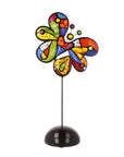 Colorful abstract flower-shaped object on a white background