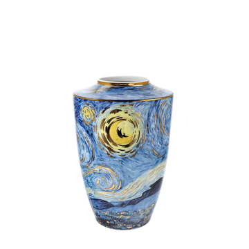 Starry Night Porcelain Vase Limited Edition by Vincent van Gogh against a White back ground available at Spacio India from the heirloom collection of Luxury Home Decor Accessories