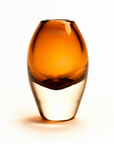 Close-up of amber cognac glass vase by Henry Dean, Belgium Ð premium glass decor & accessories at Spacio India for modern Indian homes.