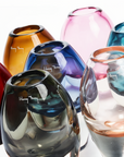 Henry Dean multicolour glass vases in contemporary shapes from Belgium, available at Spacio India - luxury decor & accessories for modern homes.