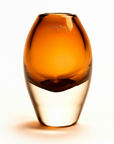 Close-up of amber cognac glass vase by Henry Dean, Belgium Ð premium glass decor & accessories at Spacio India for modern Indian homes.