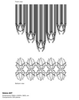 Technical details with front and bottom views on a white background of a fluid art light installation by Iris Cristal, available at Spacio retail stores in Mumbai & Kolkata.