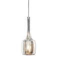 Clear glass pendant light on a white background