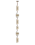 Decorative hanging light with metallic elements on a white background from Italamp available at Spacio in India.