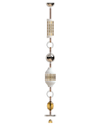 Decorative hanging light with metallic elements on a white background from Italamp available at Spacio in India.