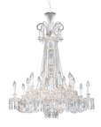 Elegant Italamp Dogma chandelier with intricate glass work and classic candle-like lights, showcasing Italian artistry at Spacio India.