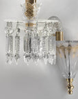 Elegant side view of Italamp Margot Wall Lamp with crystal drops and gold accents, crafted in Italy, available at Spacio India retail stores and online.