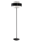 Full view of Italamp Crono Floor Lamp in chrome finish with crystal detailing, designer floor lighting available at Spacio India