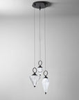 Italamp Donna Suspension Lamp in black finish with three blown crystal diffusers, displayed in modern interior styling – available at Spacio India